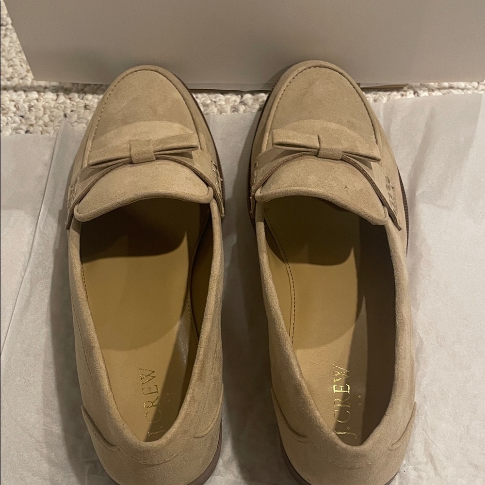 NWT J. Crew Factory Beige Suede Loafers sz 9.5